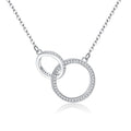 Ever Faith Cubic Zirconia 2 Circle Rings Interlocking Necklace MegaBDM