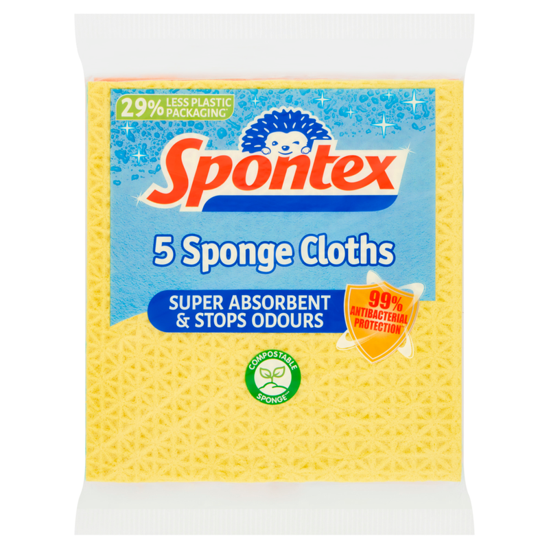 Spontex Sponge Cloths, 5 per Pack MegaBDM