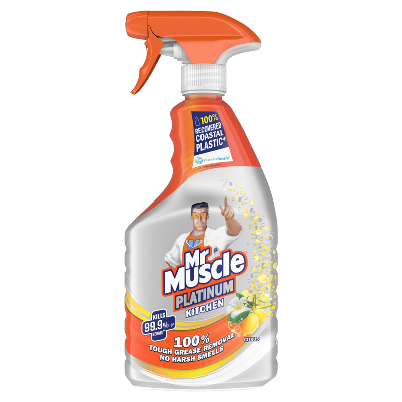 Mr Muscle Platinum Antibacterial Kitchen Cleaning Spray, Citrus, 750ml MegaBDM