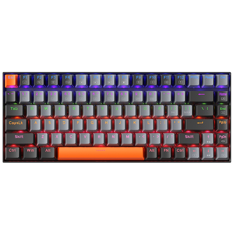 MACHENIKE K500A-B84 75% Wired Keyboard, QWERTY US Layout, Red Switch LED Backlit Light Gray MegaBDM