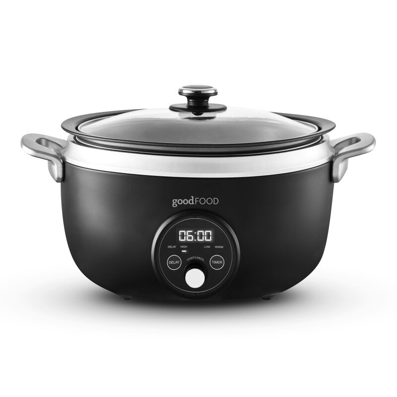 Tower Digital Slow Cooker with Removable Aluminium Pot - Black/Stainless Steel/3.5L/170W/LED Display/Delay Function and Timer/GF16010 MegaBDM