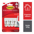 3M Command Adhesive Hooks Wire Small White Holds 225g Each (Pack of 3) MegaBDM