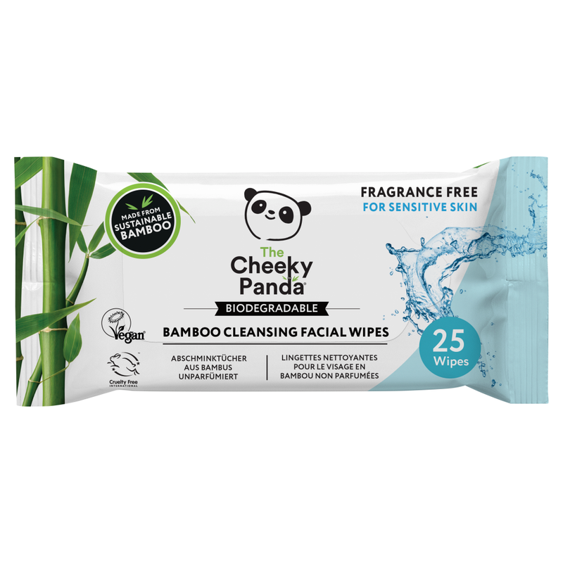 The Cheeky Panda Biodegradable Bamboo Cleansing Unscented 25 Facial Wipes MegaBDM