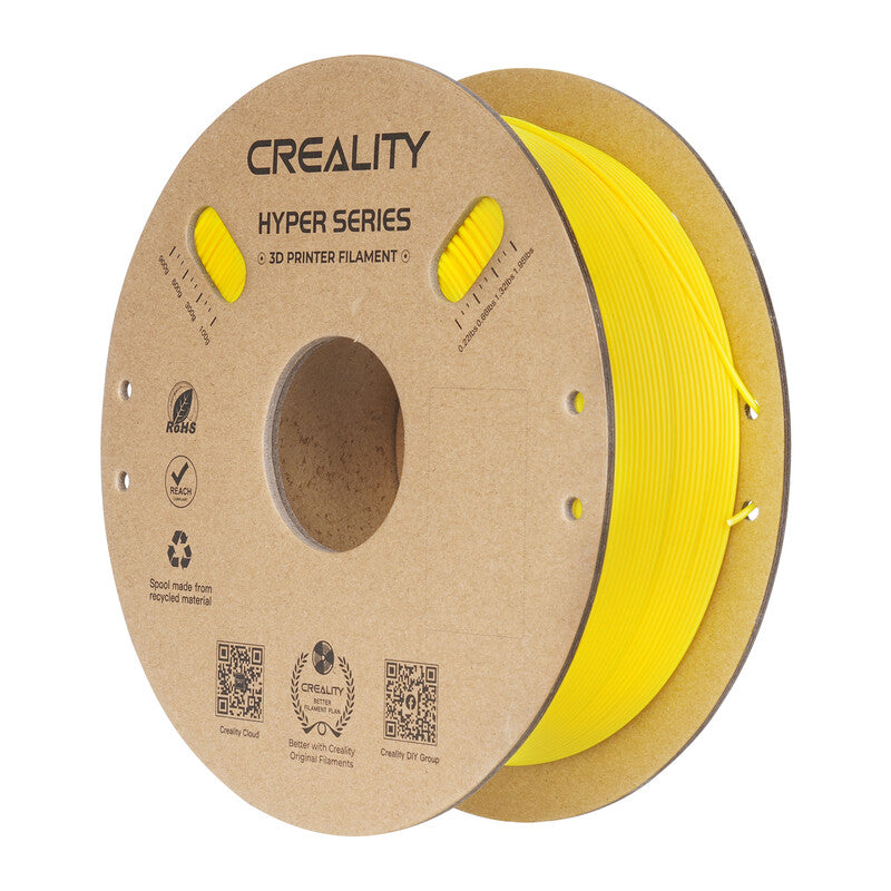 Creality Hyper PLA Yellow 1KG , High-Speed 30-600mm/s, Dimensional Accuracy +/-0.02mm, Compatible with Most FDM 3D Printers, 1KG (2.2lbs) Spool MegaBDM