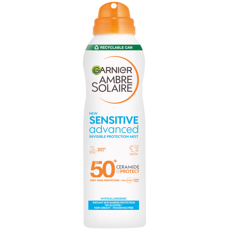 Garnier Ambre Solaire SPF 50+ Sensitive Advanced Dry Mist Sun Spray 150ml MegaBDM