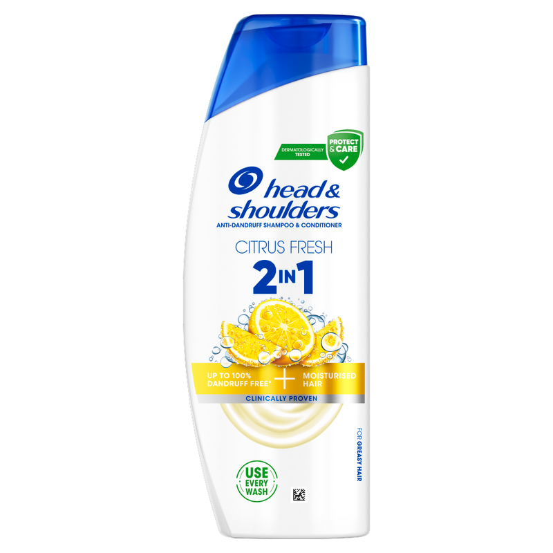 Head & Shoulders Citrus Fresh 2in1 Anti Dandruff Shampoo for Greasy Hair 330ml MegaBDM