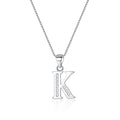 Ever Faith Cubic Zirconia Initial Pendant Necklace - Letter K MegaBDM