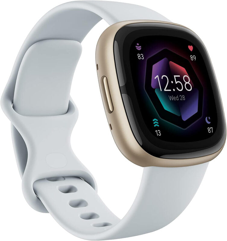 Google Fitbit Sense 2 Advanced Health & Fitness SmartWatch – Blue Mist Band, Soft Gold Aluminium Case MegaBDM