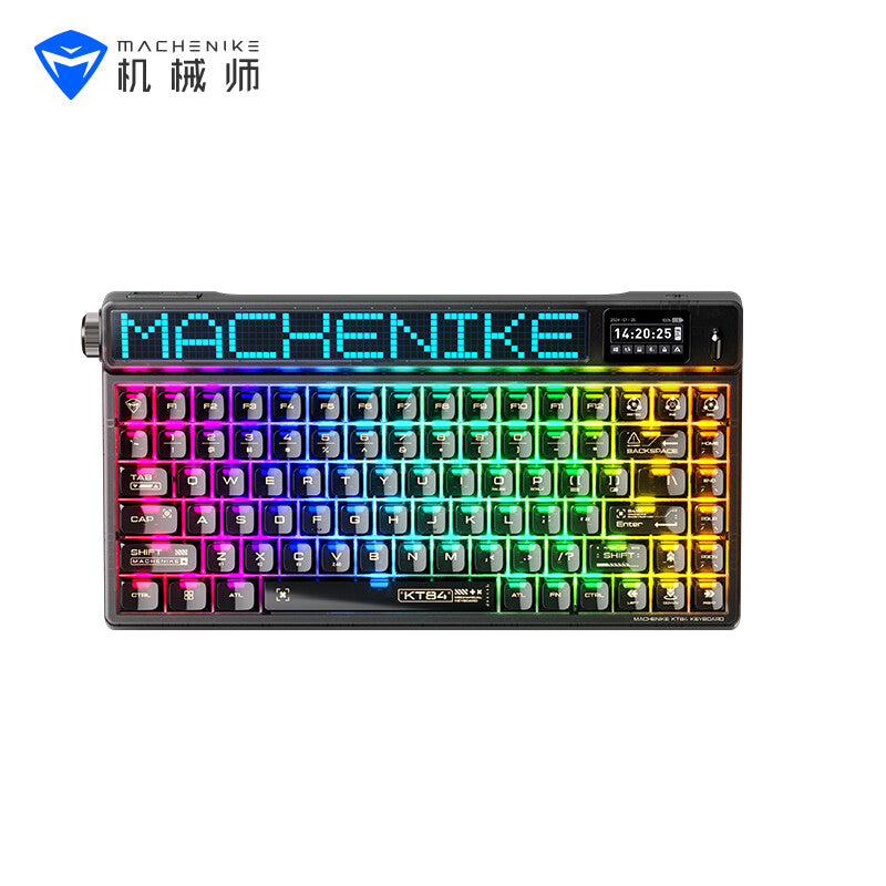MACHENIKE KT84-B84W 75% Tri-Mode Mechanical Keyboard, QWERTY US Layout, Black, Gateron White Switch MegaBDM