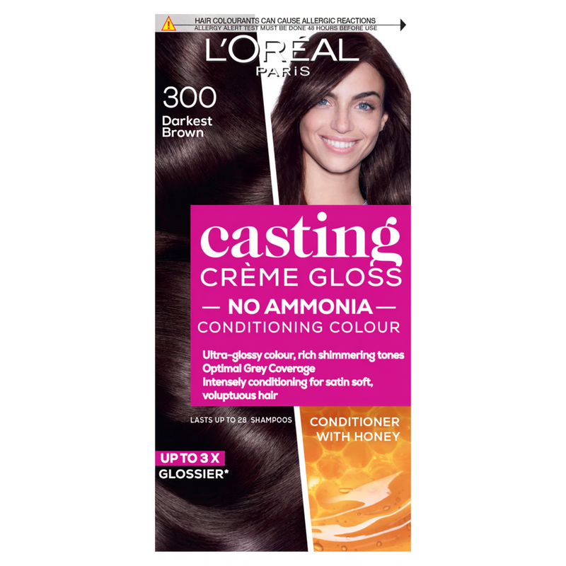 L'Oréal Casting Creme Gloss 300 Darkest Brown Semi Permanent Hair Dye MegaBDM