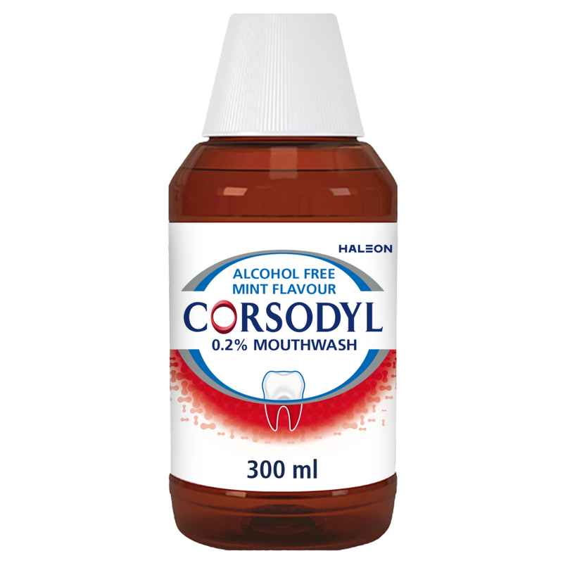 Corsodyl Medicated Antibacterial Mouthwash Alcohol Free 300ml MegaBDM