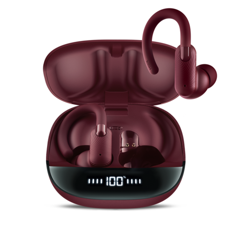 Mixx StreamBuds Sports Charge 2 Wireless Earbuds with Charging Case – Burgundy MegaBDM