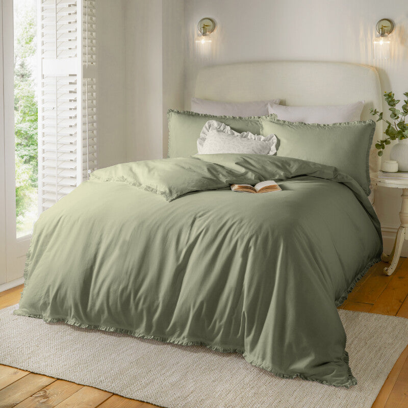 Wylder Duvet Cover Set Newtilly 100% Cotton Sage King MegaBDM