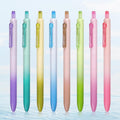 WRITECH Gel Pens Fine Point: 0.5mm Retractable Multicolor Ink No Smear Gradient Color Aesthetic Pen Barrel 8ct for Journaling Notetaking Silent Click Colored Pen Set MegaBDM