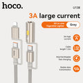 HOCO U138 All-in-One Cable - USB-C/Lightning to USB-C with Cigarette Lighter - Grey MegaBDM