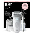 Braun Silk-épil 7 SE7-241, Wet & Dry Cordless Epilator For Easy Hair Removal, Lasting Smooth Skin, White/Silver MegaBDM