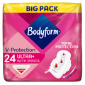 Bodyform Cour-V Ultra Normal Sanitary Towels Wings 24 Pads MegaBDM