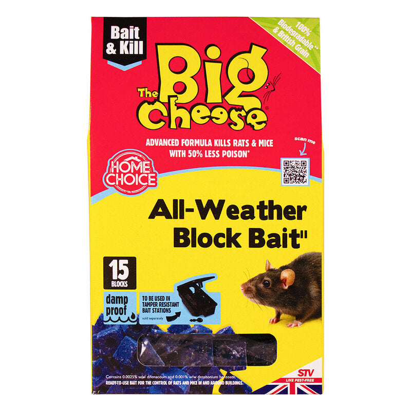 The Big Cheese All Weather Block Bait Pack Of 15 x 10g MegaBDM
