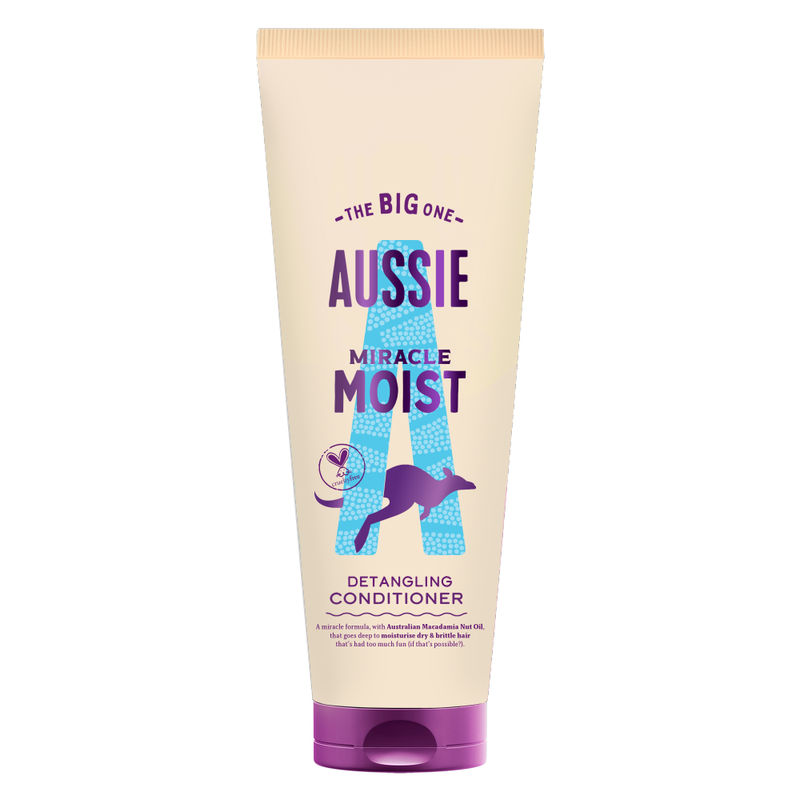 Aussie Miracle Moist Detangling Conditioner 275ml Moisturising Formula to Revive Dry Hair MegaBDM