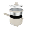 Drew & Cole Cleverpot Cooking Pot - Cream, 1.2L, 600W, Compact, Portable, Serves Up to 3 People, With Glass Lid & Steam Basket MegaBDM