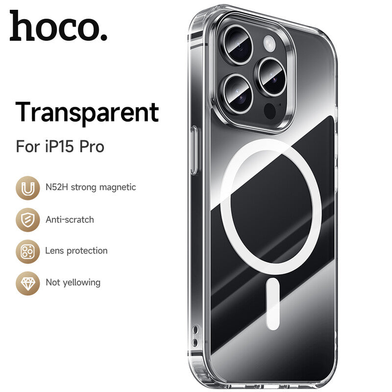 HOCO Magnetic Series Airbag Protective Phone Case - iPhone 15 Pro - Transparent MegaBDM