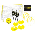 Kickmaster Football Kids Ultimate Challenge Set with Goal, Ball, Cones, Passing Hoops & Free Kick Figures Yellow MegaBDM