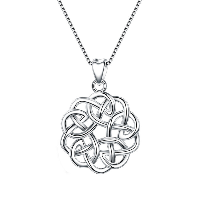 Ever Faith Vintage Good Luck Round Shape Celtic Knot Pendant Necklace MegaBDM
