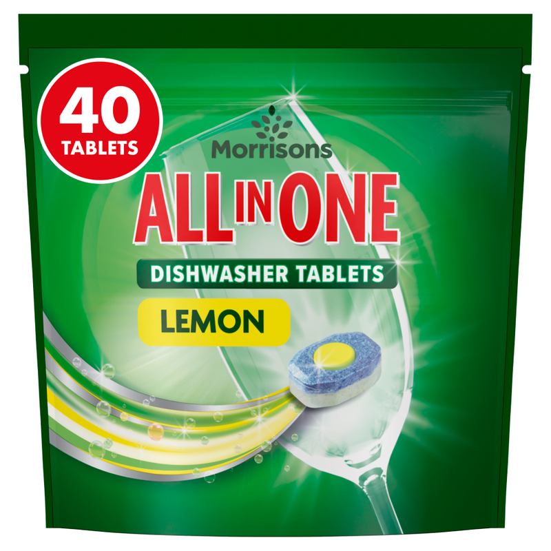 Morrisons All In One Dishwasher Tablets, Lemon, 40 Tabs MegaBDM