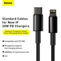 Baseus Tungsten Gold USB-C to Lightning Charging Cable 1m - Black MegaBDM