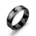 Classy Pretty Stainless Steel Couple Titanium Rings - Black Her King / No. 6 MegaBDM