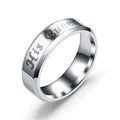 Classy Pretty Stainless Steel Couple Titanium Rings - Silver His Queen / No. 6 MegaBDM