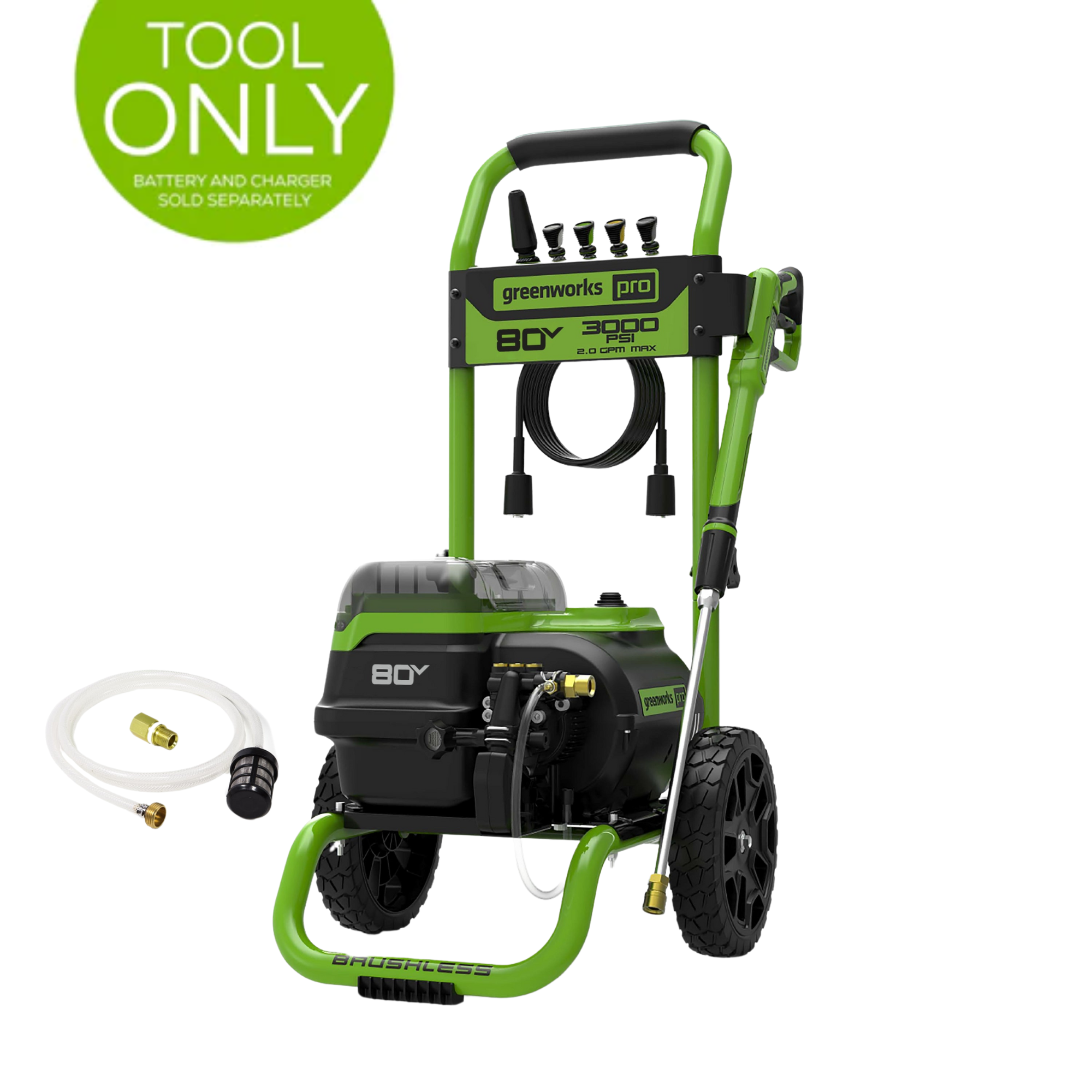 80V 3000-PSI 2.0 GPM Electric Pressure Washer (Tool Only) MegaBDM