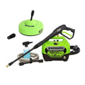 OPEN BOX 1900 PSI 1.2 GPM Cold Water Electric Pressure Washer, 11" Surface Cleaner and Soap Applicator Combo Kit MegaBDM