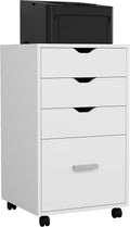 YITAHOME Mobile File Cabinet, 4-Drawer Filing Cabinet for Home & Office, Storage Cabinet With Drawers, 4 Wheels, Rolling Under Desk (White) MegaBDM