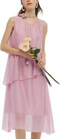 GOELIA Halter Dresses for Women Flowy Beach Vacation Formal Casual Wedding Guest Maxi Summer Dresses with Detachable Flower MegaBDM