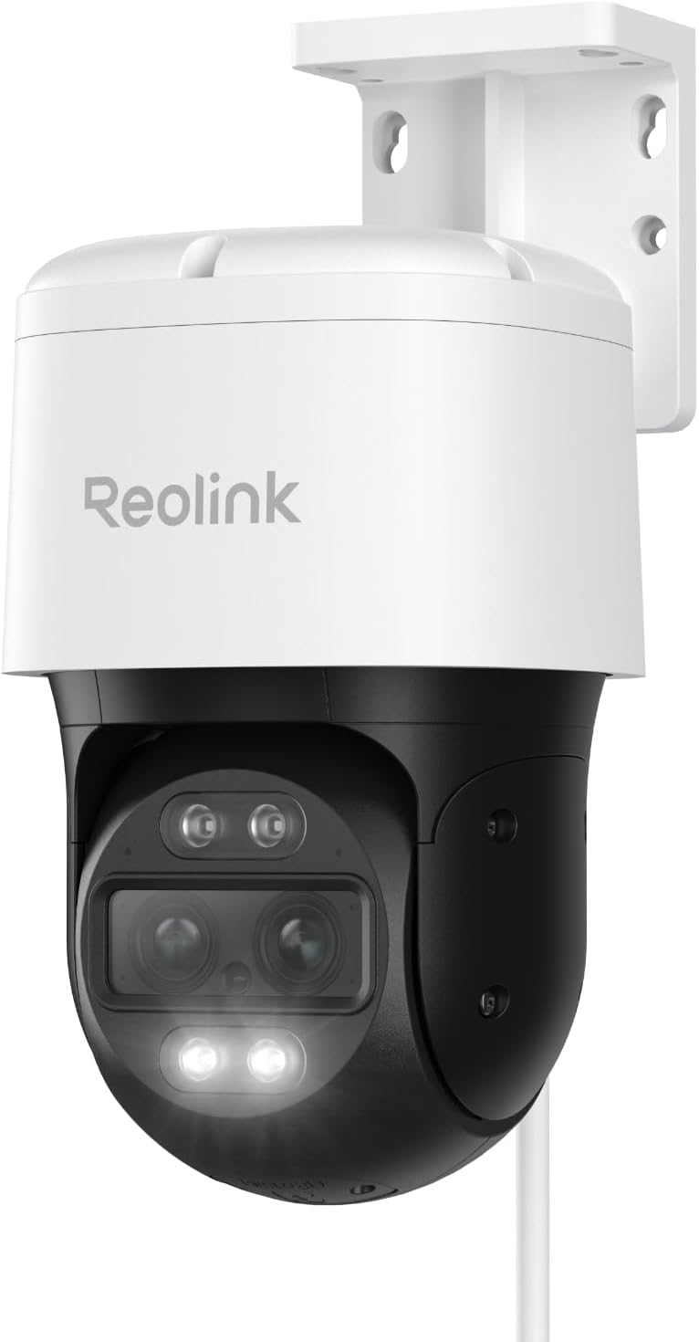 Reolink 4K PTZ Dual-Lens PoE Security Camera Outdoor with 6X Hybrid Zoom, 355° Pan 90° Tilt, Auto Tracking, Color Night Vision, Person/Vehicle/Pet Detection, Two-Way Audio, TrackMix PoE MegaBDM