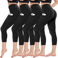 CAMPSNAIL 4 Pack High Waisted Leggings for Women- Soft Tummy Control Slimming Yoga Pants for Workout Running Reg & Plus Size MegaBDM