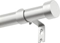 KAMANINA Silver Curtain Pole 80 to 365 cm, 25 mm Diameter Curtain Poles for Eyelet Curtains, Adjustable Curtain Rod with End Cap Finials for Windows MegaBDM