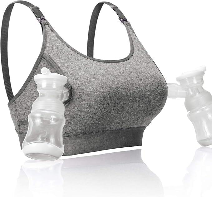 momcozy Hands Free Pumping Bra, Adjustable Breast-Pumps Holding Bra, Pumping & Nursing in One MegaBDM