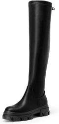 DREAM PAIRS Women's Over The Knee Platform Thigh High Long Boots Soft Fall Stretch Chunky Boots with Lug Sole MegaBDM