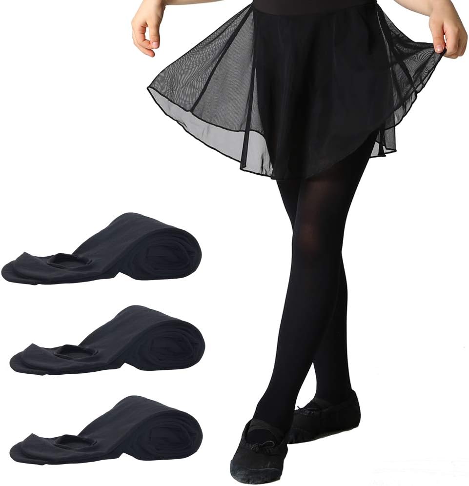 MANZI 1-3 Pairs Womens Girls Basic Convertible Transition Ballet Dance Tights 40 Denier MegaBDM