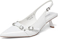 DREAM PAIRS Women's Low Kitten Heels Slingback Closed Pointed Toe Comfortable Dressy Pumps Wedding Party Casual Elegant Dress Shoes MegaBDM