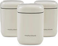 Morphy Richards Equip Set 3 Storage Canisters, 15.5x10cm, 3 Pack Durable Carbon and Stainless Steel Set, Airtight Lid, Versatile Suitable Tea, Coffee, Sugar, Pasta, Dry Foods, Cream, 830002 MegaBDM