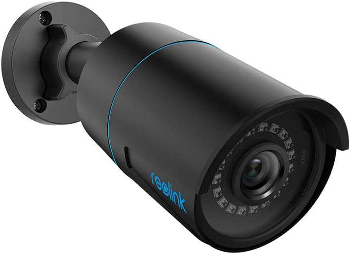 Reolink 5MP Super HD PoE CCTV Camera with Human/Vehicle Detection, Waterproof Outdoor 100ft Night Vision Time Lapse Alerts Audio Recording Remote Access Support microSD Card Slot, RLC-510A Black MegaBDM