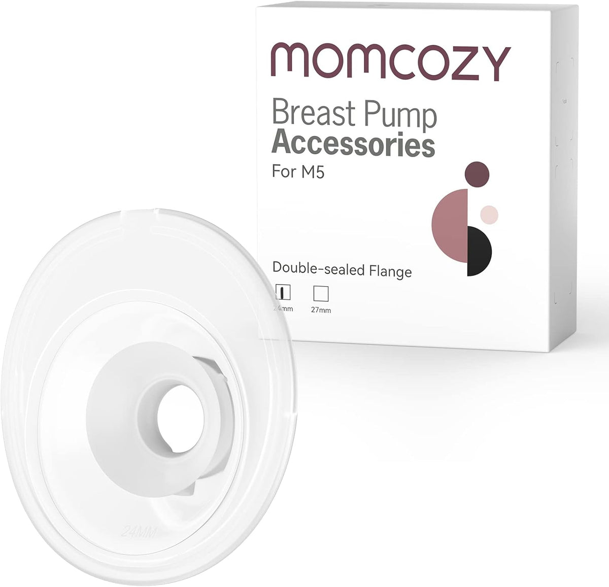 Momcozy Double-Sealed Flange 24mm Compatible with Momcozy M5 Breast Pump. Original M5 Breast Pump Replacement Accessories, 1PC (24mm) MegaBDM