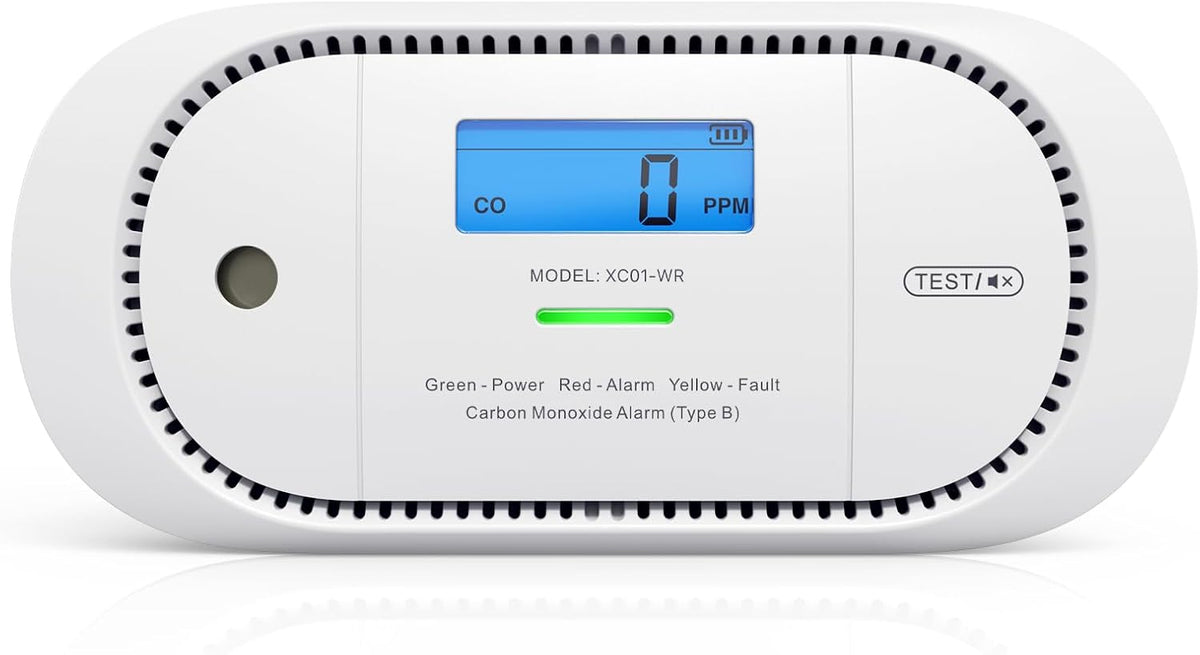 X-Sense Wireless Interconnected Carbon Monoxide Alarm, Replaceable Battery Powered CO Alarm with Digital Display and Peak Value Memory, Complies with EN 50291 Standard, XC01-WR MegaBDM