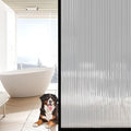HTVRONT Reeded Glass Window Film - 17.5 x78 in 3D Decorative Frosted Window Privacy Film, Static Cling Peel and Stick Privacy Window Film for Bathroom Office, Includes 5 pcs Easy to Peel Stickers MegaBDM