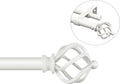 KAMANINA Bundle of Single Curtain Pole 80 to 292 cm and Double Curtain Pole 167to 304 cm Curtain Rods, Twisted Cage End, White MegaBDM