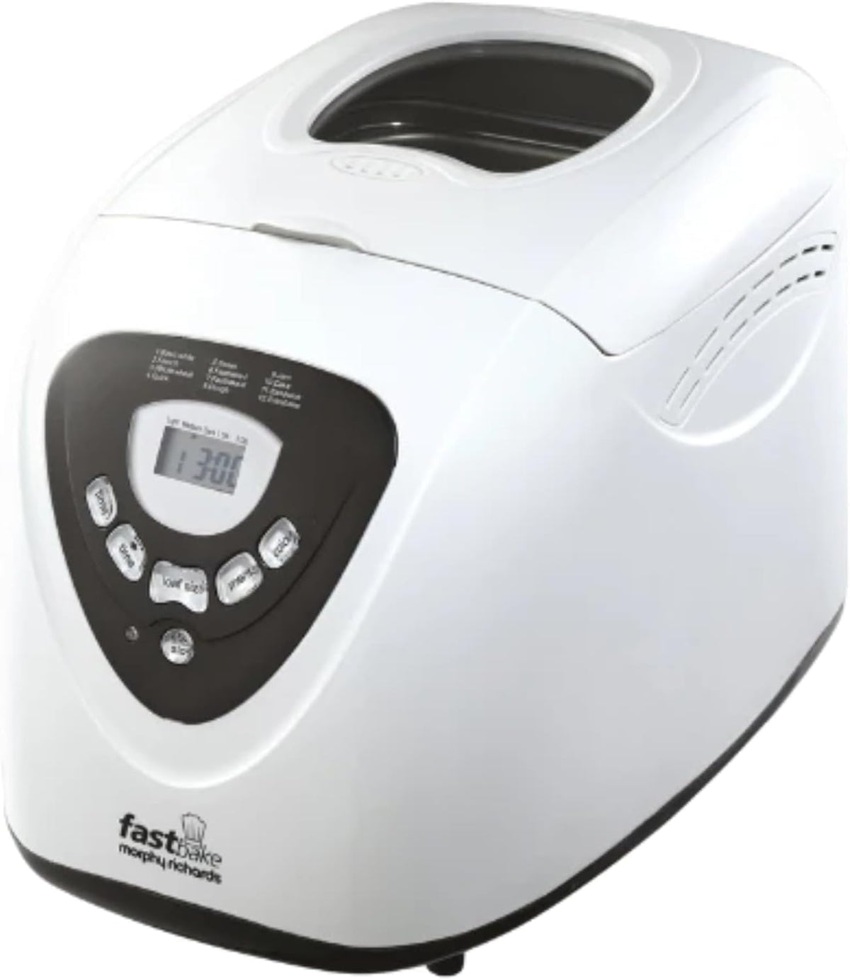 Morphy Richards Fastbake Breadmaker, 12 Programmes, 1.5lb, 2lb Loaf Sizes, 13 Hour Delay Timer, Keep Warm, White, 48281 MegaBDM