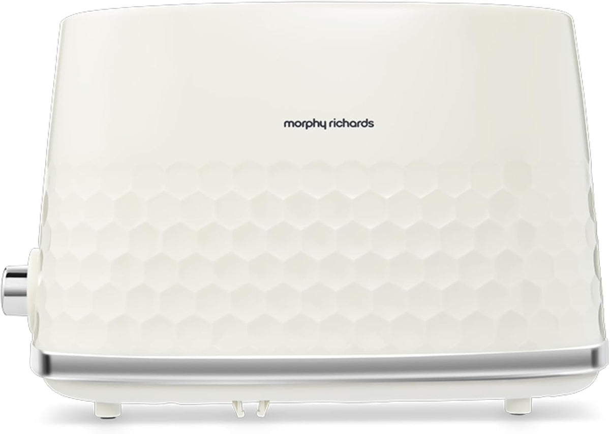 Morphy Richards Hive 2 Slice Toaster, Variable Browning, Removable Crumb Tray, Cancel, Defrost, Reheat, Anti-jam feature, Gloss Finish, 850W, Cream, 220032 MegaBDM